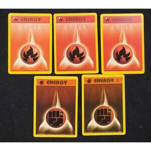 Pokemon FEnergy Cards Set‎ of 5 Vintage 1999